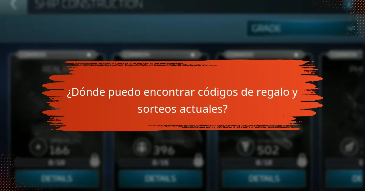 ¿Dónde puedo encontrar códigos de regalo y sorteos actuales?