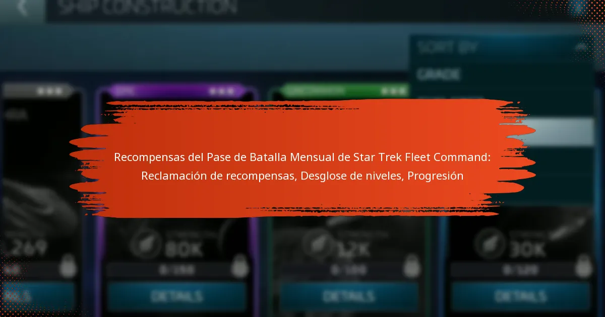 Recompensas del Pase de Batalla Mensual de Star Trek Fleet Command: Reclamación de recompensas, Desglose de niveles, Progresión